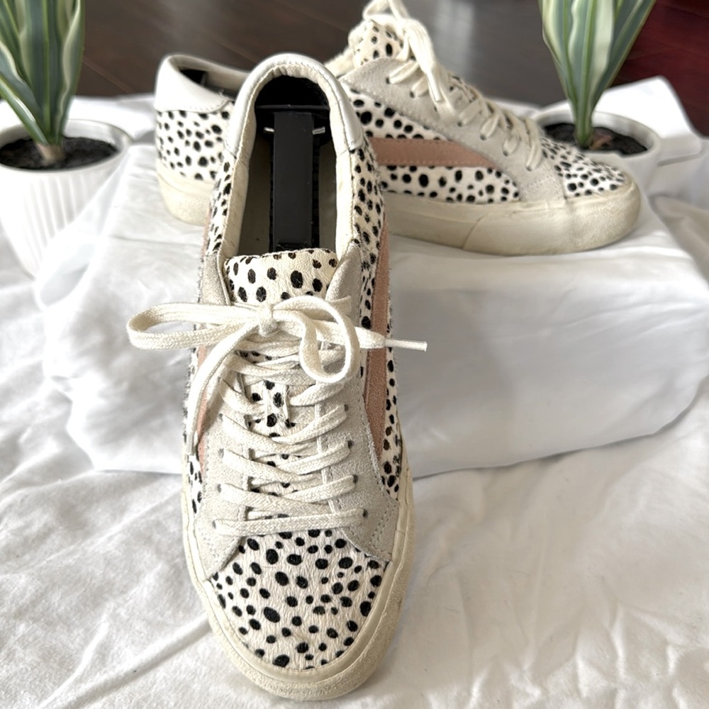 Madewell Calf Hair Cow Patch Sneakers size 6.5
